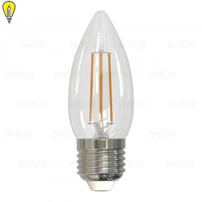 Лампа светодиодная филаментная диммируемая (UL-00005187) Uniel E27 9W 3000K прозрачная LED-C35-9W/3000K/E27/CL/DIM GLA01TR