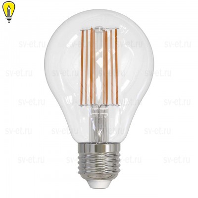 Лампа светодиодная филаментная (UL-00004871) Uniel E27 17W 4000K прозрачная LED-A70-17W/4000K/E27/CL PLS02WH
