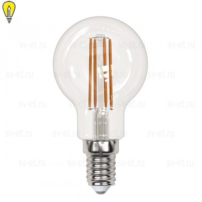 Лампа светодиодная филаментная (UL-00005905) Uniel E14 13W 3000K прозрачная LED-G45-13W/3000K/E14/CL PLS02WH
