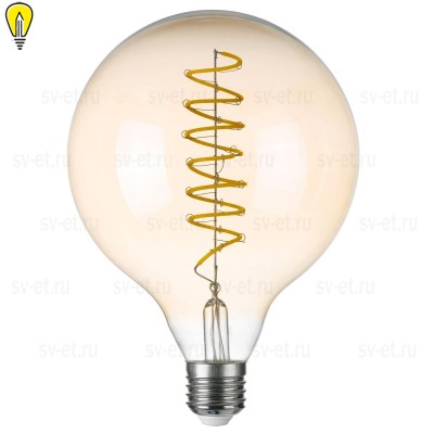 Лампа светодиодная филаментная Lightstar LED Filament E27 8W 3000K груша янтарная 933302