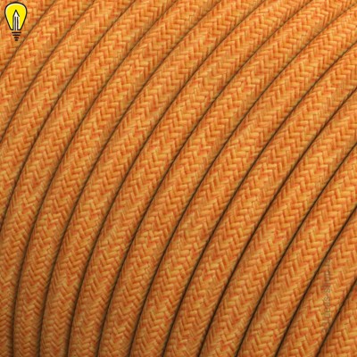 Провод круглый текстильный для люстры 2х0,5 цвет оранжевый (бухта) 100 метров