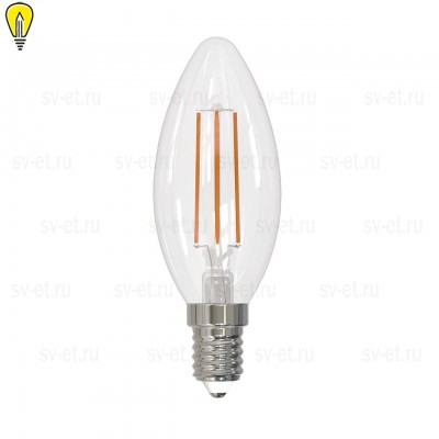 Лампа светодиодная филаментная (UL-00005164) Uniel E14 11W 3000K прозрачная LED-C35-11W/3000K/E14/CL PLS02WH
