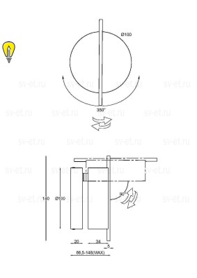 Настенный светильник (бра) Maytoni MOD180WL-L4B3K1
