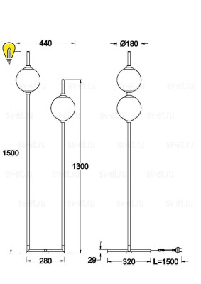 Напольный светильник (торшер) Maytoni Z020FL-L12BS3K