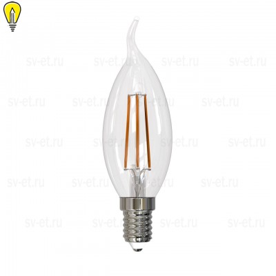 Лампа светодиодная филаментная (UL-00005170) Uniel E14 11W 3000K прозрачная LED-CW35-11W/3000K/E14/CL PLS02WH