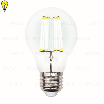Лампа светодиодная филаментная Uniel E27 7W 3000K LED-A60-7W/WW/E27/CL/DIM GLA01TR UL-00002872