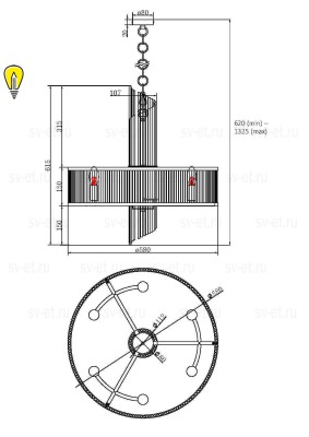 Подвесной светильник Maytoni MOD174PL-06G