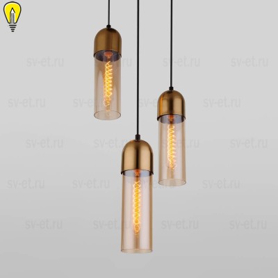 Подвесная люстра Eurosvet Airon 50180/3 янтарный