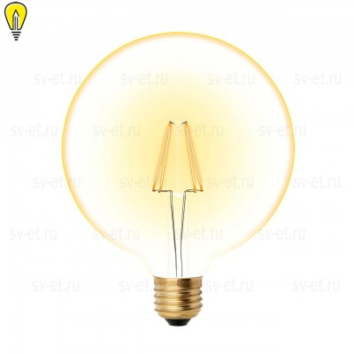 Лампа светодиодная филаментная Uniel E27 8W 2250K прозрачная LED-G125-8W/GOLDEN/E27 GLV21GO UL-00002358