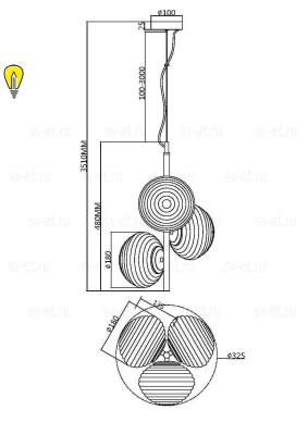 Подвесной светильник Maytoni MOD268PL-03G