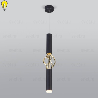 Подвесной светодиодный светильник Eurosvet Lance 50191/1 LED черный/золото