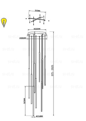 Подвесной светильник Maytoni MOD236PL-L54BS3K