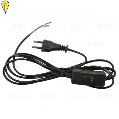 Шнур сетевой с вилкой и выключателем (UL-00004429) Uniel UCX-C10/02A-170 Black