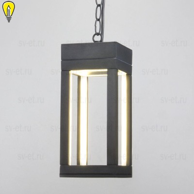 Уличный подвесной светодиодный светильник Elektrostandard Frame 1528 Techno Led серый a051858