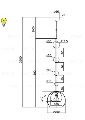 Подвесной светильник Maytoni MOD227PL-01B