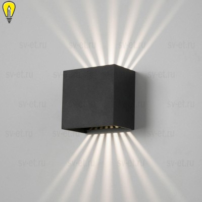 Уличный настенный светодиодный светильник Elektrostandard Sole 35149/D черный 4690389184239