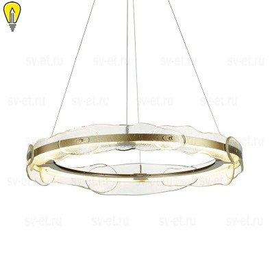 Дизайнерская подвесная кольцевая люстра Ring horizontal glass chandelier