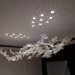 Инсталляция дизайнерская световая на тросах Falling leaf
