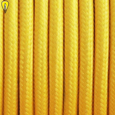 Провод круглый текстильный для люстры 2х0,5 цвет желтый