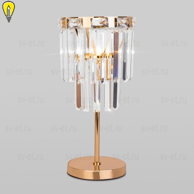 Настольная лампа Eurosvet Elegante 01136/1 золото/прозрачный хрусталь Strotskis