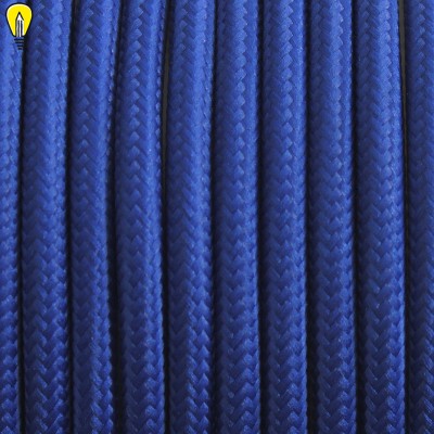 Провод круглый текстильный для люстры 2х0,5 цвет синий