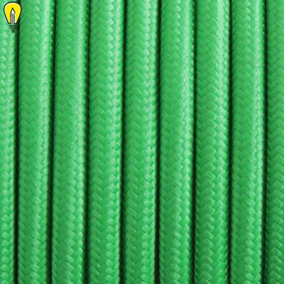 Провод круглый текстильный для люстры 2х0,5 цвет зелёный