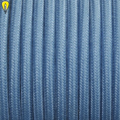 Провод круглый текстильный для люстры 2х0,5 цвет голубой