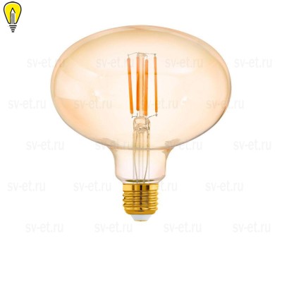 Лампа светодиодная диммируемая филаментная Eglo E27 4W 2200K янтарная 12596