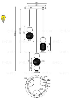 Подвесной светильник Maytoni MOD273PL-L33CH3K