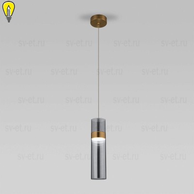 Подвесной светодиодный светильник Eurosvet Lumen 50244/1 Led латунь/дымчатый