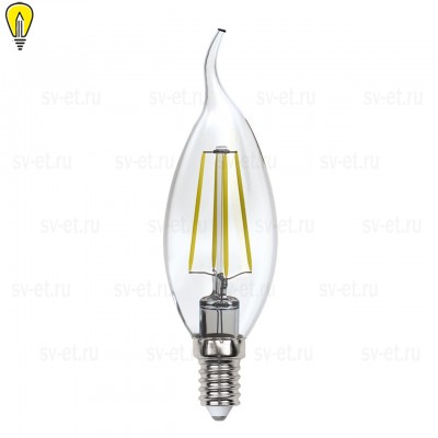 Лампа светодиодная филаментная (UL-00005903) Uniel E14 13W 3000K прозрачная LED-CW35-13W/3000K/E14/CL PLS02WH