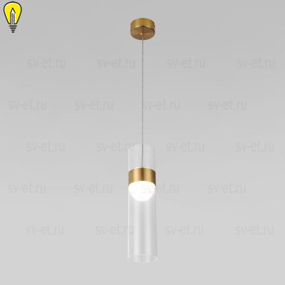 Подвесной светодиодный светильник Eurosvet Lumen 50244/1 Led латунь/прозрачный