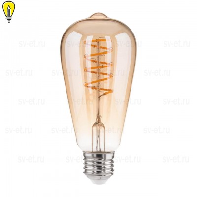 Лампа светодиодная филаментная Elektrostandard E27 8W 3300K прозрачная 4690389066290