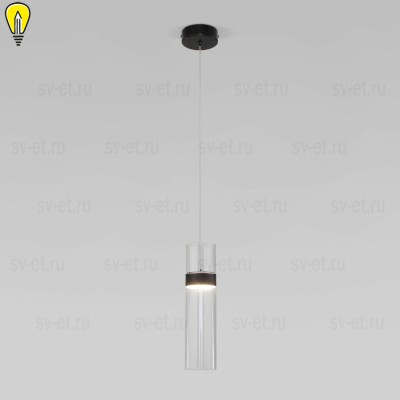 Подвесной светодиодный светильник Eurosvet Lumen 50244/1 Led черный/прозрачный