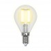 Лампа светодиодная филаментная Uniel E14 5W 3000K прозрачная LED-G45-5W/WW/E14/CL/MB GLM10TR