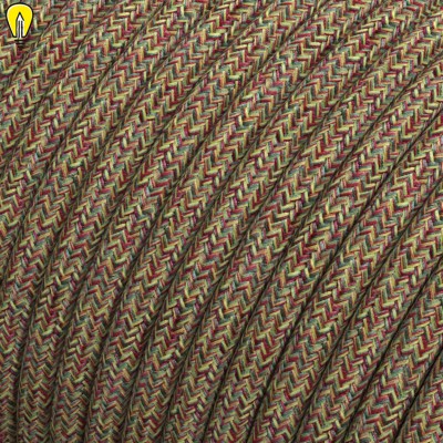 Провод круглый текстильный для люстры 2х0,5 цвет оттенка осенней листвы(бухта) 100м