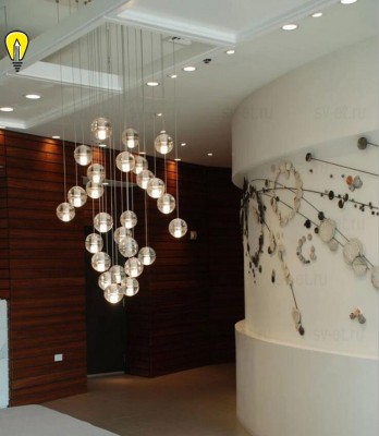 Дизайнерская Люстра Flushmount Murano White Glass and Brass Ceiling Light