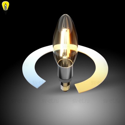 Лампа светодиодная филаментная диммируемая Elektrostandard E14 5W 3300/4200/6500K прозрачная BLE1437 a055921