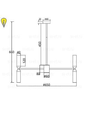Подвесной светильник Maytoni MOD177PL-12G