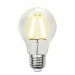 Лампа светодиодная филаментная (UL-00002210) Uniel E27 8W 3000K прозрачная LED-A60-8W/WW/E27/CL GLA01TR