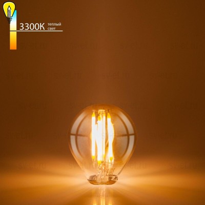 Лампа светодиодная филаментная Elektrostandard E27 6W 3300K прозрачная a055351