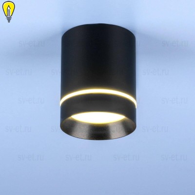 Потолочный светодиодный светильник Elektrostandard DLR021 9W 4200K черный матовый a037517